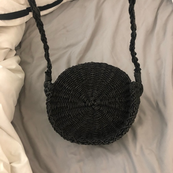 Black Raffia Bag Purse - Picture 6 of 6